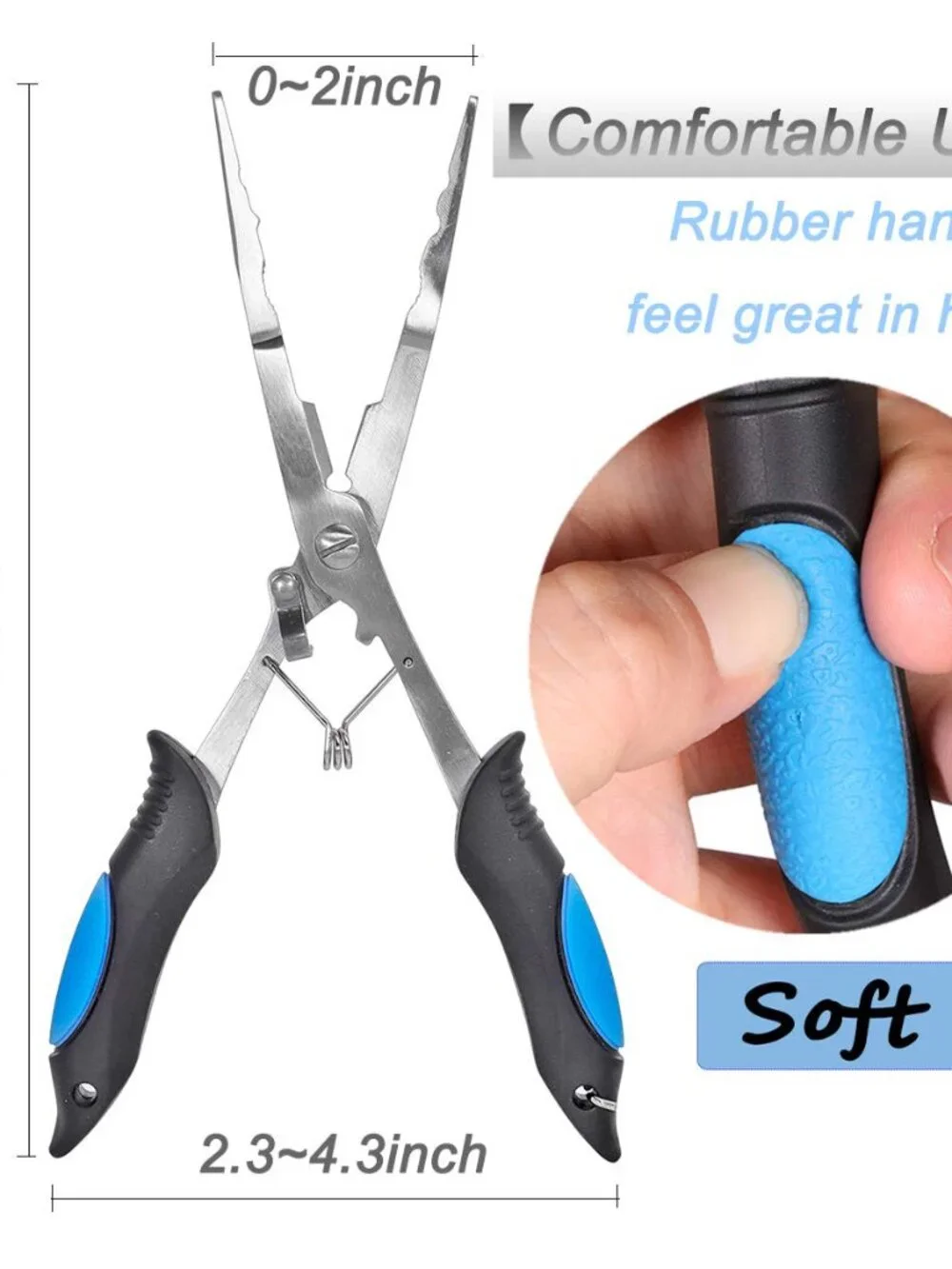 Fishing Pliers Stainless Steel Long Nose Hook Remover with Sheath and Lanyard fo